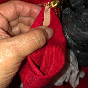 Louis Vuitton red ruby buckets bag